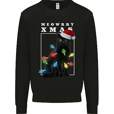Buy Meowy Christmas Tree Funny Cat Xmas Mens Sweatshirt Jumper • 16.99£