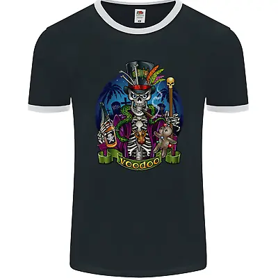 Buy A Voodoo Skeleton Alcohol Doll Graveyard Mens Ringer T-Shirt FotL • 9.99£