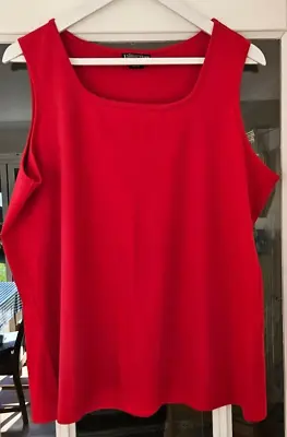 Buy Ladies  Lands  End   Sleeveless  T  Shirt.  Cherry Red - Size Xl -  Pristine • 6£