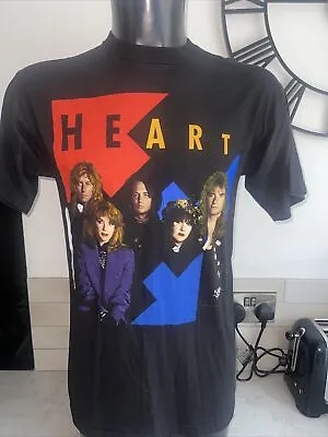 Buy Heart Rock Band 90’s Tour 80’s Men's Black And Red T-shirt Hanes Collectable • 187.50£