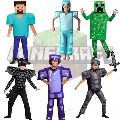 Buy Kids Boys Girls Halloween Party Cosplay Minecraft Game Fancy Outfit Clothing • 15.02£