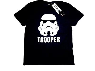 Buy Mens T Shirt Star Wars Top Stormtrooper Vader Licensed Short Sleeves Grey/Black • 9.99£