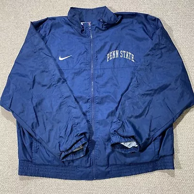 Buy VINTAGE Nike Penn State Jacket Mens XL Navy NCAA American Football Windbreaker • 19.99£