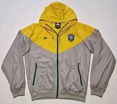 Buy Mens NIKE Brazil Full Zip Hoodie Windbreaker Jacket Size Small • 24.99£