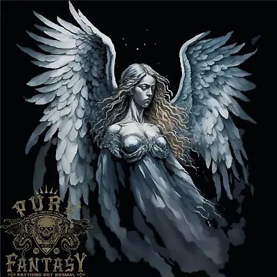 Buy A Gothic Guardian Angel Fantasy Goth Mens T-Shirt 100% Cotton • 12.75£