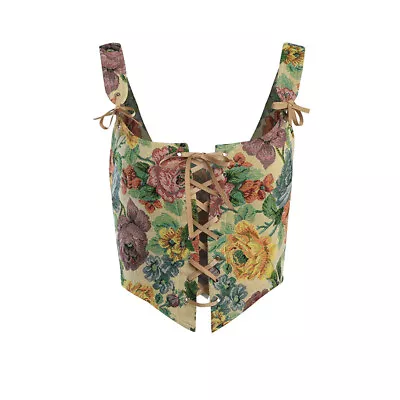 Buy Floral Embroidered Vest Waist-cinching Vest New Summer Vintage-style • 15.19£