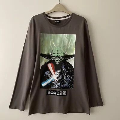 Buy Star Wars Boys T-Shirt Long Sleeved Top Yoda Cotton Grey Graphic Print Age 11-12 • 3.99£