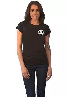 Buy The Nightmare Before Christmas T Shirt Jack Skull Pocket Logo Womens Skinny Fit • 9.95£