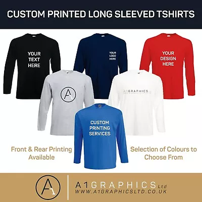 Buy Personalised Custom Printed Long Sleeve T-Shirt Event Hen Stag Company Logo • 12.99£