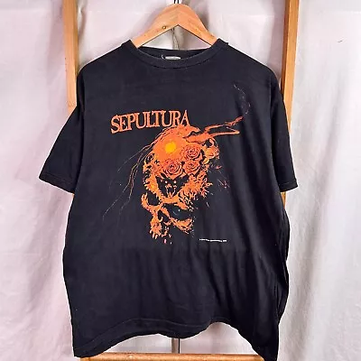 Buy Vintage Sepultura 1990 Shirt Mens Large Tour Black Beneath The Remains 22.5x29.5 • 310.94£