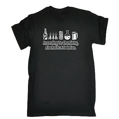 Buy According To Chemistry Alcohol Solution T-SHIRT Geek Top Funny Gift Birthday • 12.95£