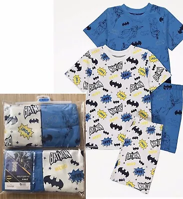 Buy 2 Pack Boys Batman Pyjamas Age 6-7 Years T-Shirt & Shorts Pjs • 9.99£