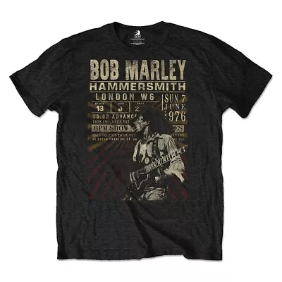 Buy BOB MARLEY Unisex Black T Shirt Hammersmith 1976 Vintage Style S M L XL 2XL BNWT • 12.99£