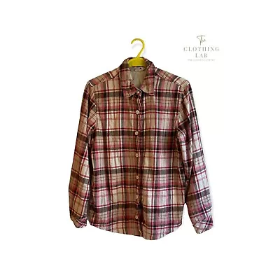 Buy Rider By Lee Flannel Shirt Small Pink And White Womens • 0.99£