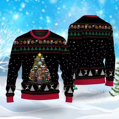 Buy Skeleton Christmas Sweater, Horror Friends Christmas Knitted Sweater. • 39.68£