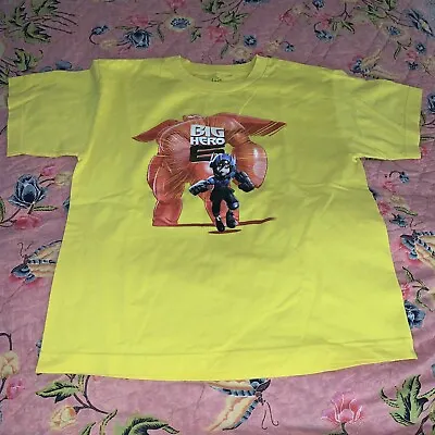 Buy DISNEY Boys Large  BIG HERO 6 Graphic Tee Shirt Yellow • 7.09£