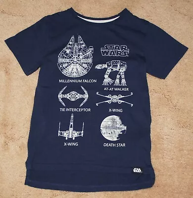 Buy Character.com Boys' Blue Star Wars Short Sleeve T-Shirt, Age 8-9 Years • 2.99£