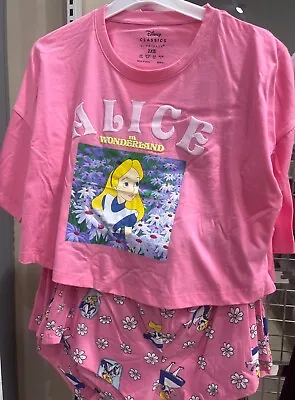 Buy Disney Alice In Wonderland Shorts Pyjama Set UK Sizes 6-20 • 22.99£