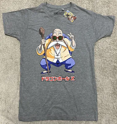Buy Dragon Ball Z Master Roshi Small S Grey Short Sleeve T-shirt Goku NEW • 8.99£