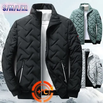 Buy Winter Men's Quilted Jacket Warm Parka Cotton Padded Bubble Puffer Hooded Coat • 12.99£