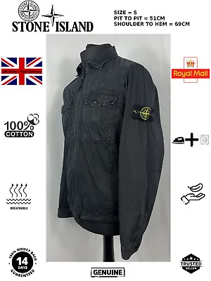 Buy Mens Black Stone Island Overshirt Jacket Coat Thick Cotton Formal Casual Plain S • 144.99£