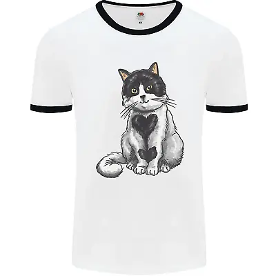 Buy I Love Cats Cute Kitten Mens Ringer T-Shirt • 10.99£