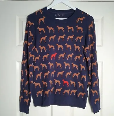 Buy Hobbs Larissa Whippet Jumper Dog Print Size M With Wool & Cashmere Cut Label  • 22£