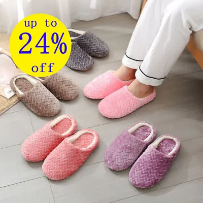 Buy Woman Men Slippers Size 5.0-8.5 Warm Winter Soft Plush Indoor Home Bedroom Shoes • 3.97£