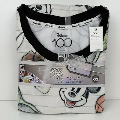 Buy Disney 100 Family Pajamas 2 Pc Womens Sz XXL Character PJs Mickey Plus Size • 19.21£