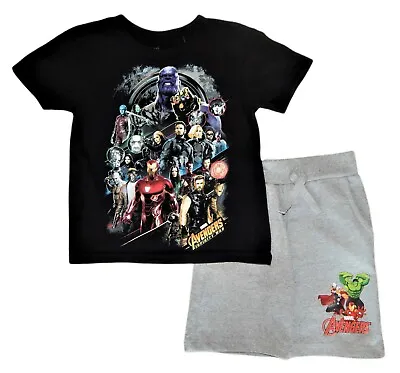 Buy MARVEL AVENGERS Cotton T-Shirt & Shorts Set Outfit NEW Boys Size 4 Or 5-6  $25 • 13.66£