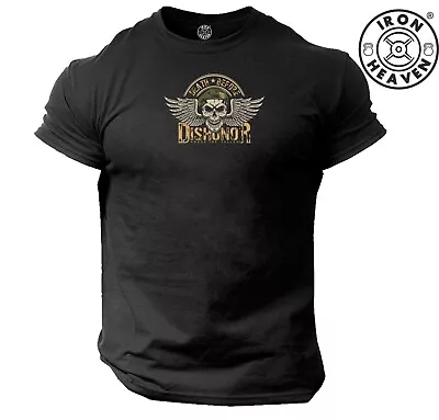 Buy Death Before Dishonor T Shirt Gym Clothing Bodybuilding Training Workout MMA Top • 6.99£