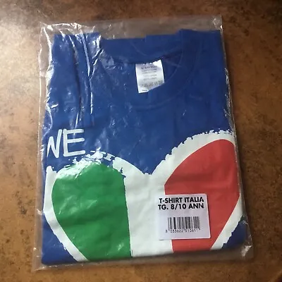 Buy Italia Ladies Women’s Size 8/10 We Love Italia Blue T-shirt • 5£