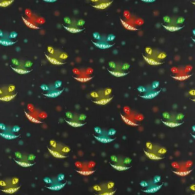 Buy 100% Cotton Digital Fabric Cheshire Cat Critters Halloween 140cm Wide • 6.50£