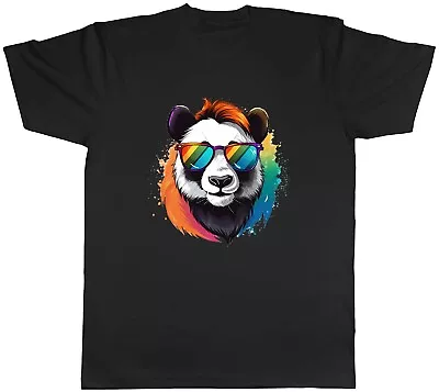 Buy Hipster Panda Mens T-Shirt Rainbow Sunglasses Bear Tee Gift • 8.99£