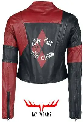 Buy Harley Quinn Suicide Squad 2 Daddy’s Lil’ Monster Daddy Halloween Leather Jacket • 117.81£