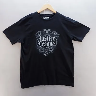 Buy Justice League T Shirt Large Black Spell Graphic Print DC Comics Short Sleeve • 8.99£