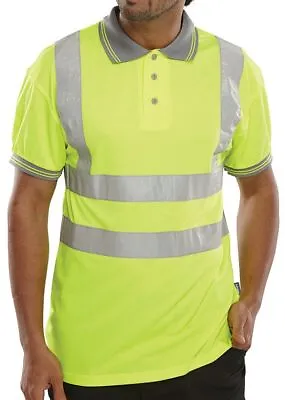Buy Med Hi Vis Polo Shirt T-Shirt PPE Top Clothes Site Construction Builder Workwear • 9.96£