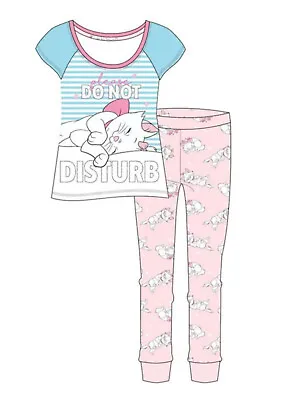 Buy Women's Aristocats Marie Pyjama Printed Pj's Short Sleeve Tshirt Pant Gift Set • 17£