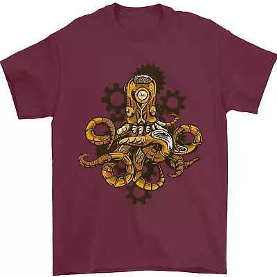 Buy Steampunk Octopus Scuba Diving Cthulhu Mens T-Shirt 100% Cotton • 8.49£