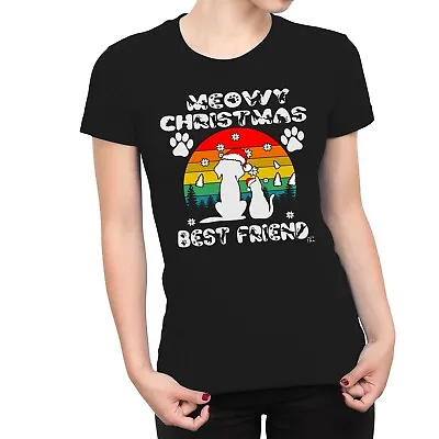 Buy 1Tee Womens Meowy Chrismas Best Friend T-Shirt • 7.99£