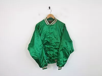 Buy Vintage Pla-Jac Dunbrooke Varsity Bomber Jacket Green Made In USA Men's L 44  • 15.39£