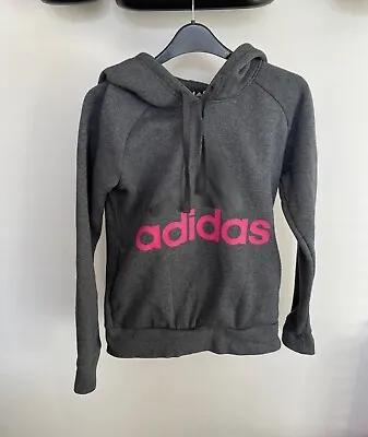 Buy Dark Grey Adidas Hoodie With Logo Trefoil | Gym Fitness Running | Bargain • 1.99£
