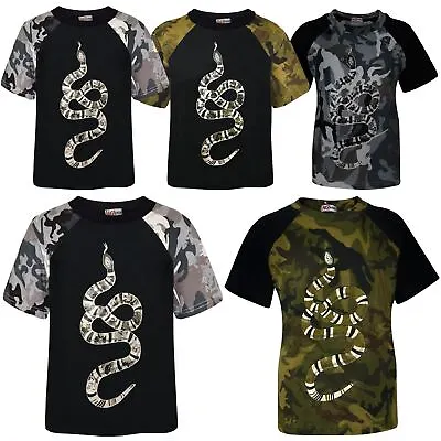 Buy Boys T Shirts Kids Designer's 100% Cotton Snake Print T-Shirt New Age 5-13 Years • 5.99£