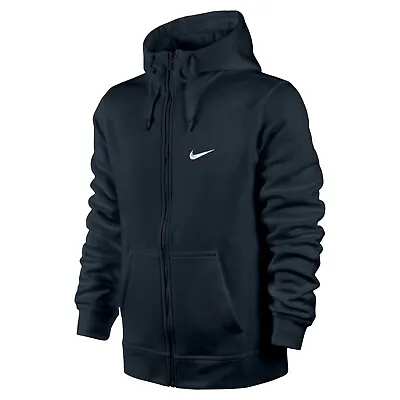 Buy Nike Men's Swoosh Club Hoodie 611456 Grey/Dark Blue Sports Casual Jacket         • 37.99£