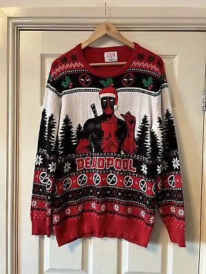 Buy Deadpool Christmas Jumper Men Size L Marvel Knit New Festive • 17.99£