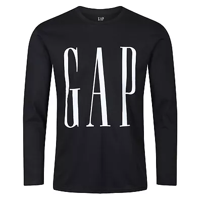 Buy Mens GAP T-Shirt Long Sleeve Round Crew Neck 100% Cotton Printed Tee Plain Top • 9.99£
