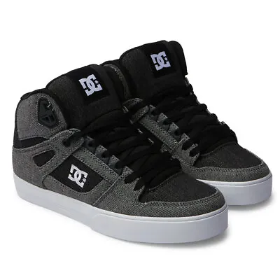 Buy DC Shoes Men's Pure Cupsole Black Denim Hi Top Sneaker Shoes Clothing Apparel • 101.93£