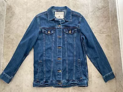 Buy Next Oversized Blue Denim Jacket Hip Length Uk10 VGC • 8£