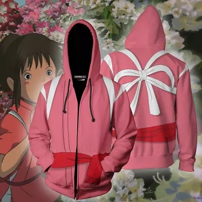 Buy Anime Spirited Away Chihiro Ogino 3D Hoodie Cosplay Sweatshirt Zipper Jacket Top • 21.59£