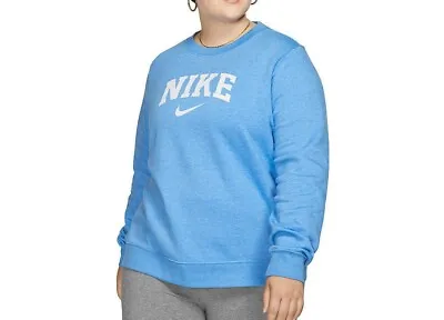 Buy Nike NEW Womens Blue Sportswear Fleece Hoodie Pullover Sweatshirt CJ7268-412 • 13.99£